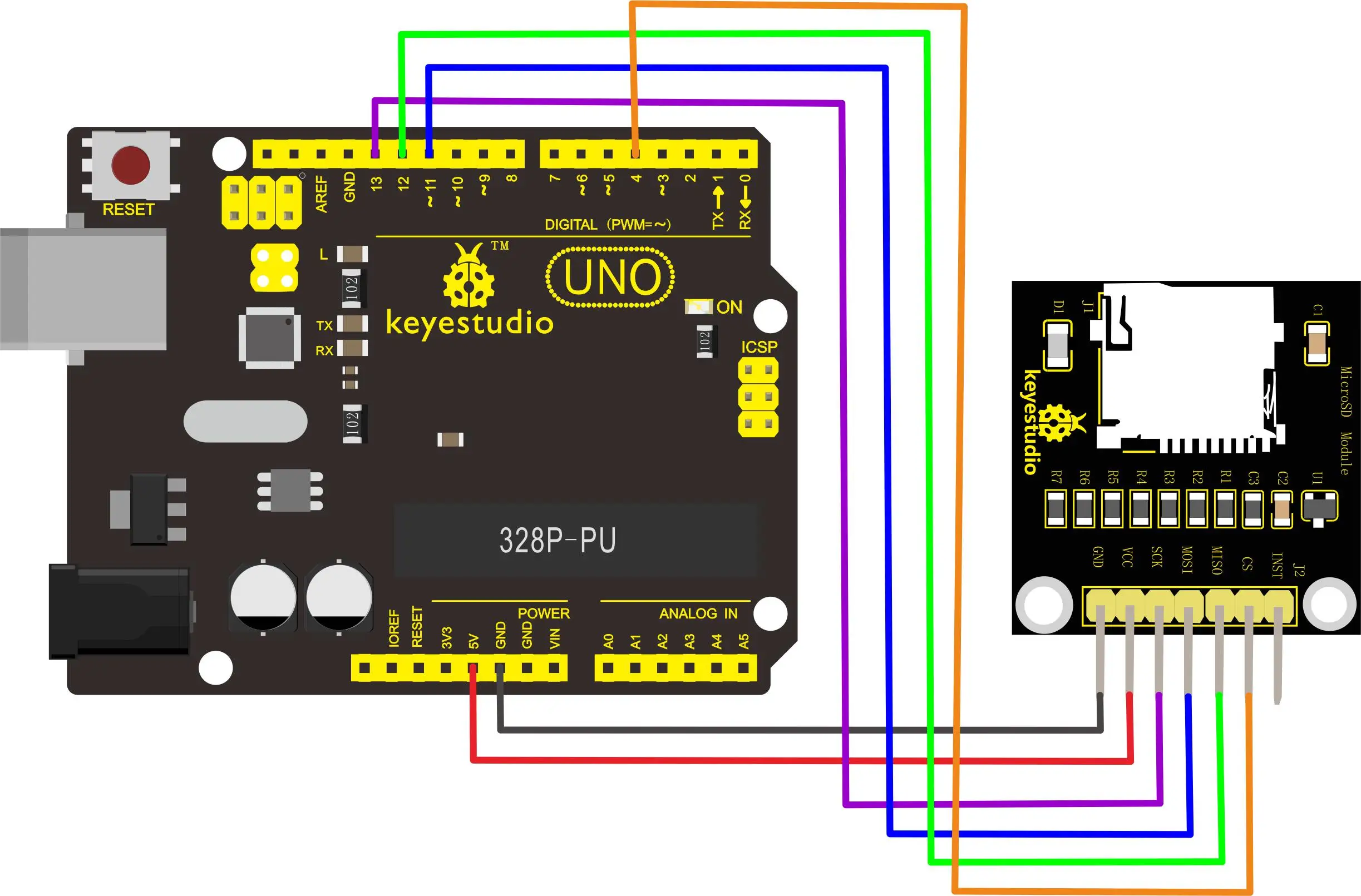 

Keyestudio Mini Micro SD TF Card Memory Shield Module With Pins for Arduino