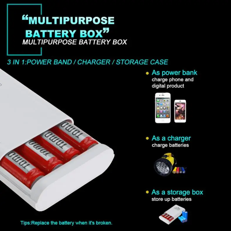 TOMO P4 Dual USB Li-Ion интеллектуальное зарядное устройство Smart DIY смартфон Настольный Мобильный Внешний аккумулятор чехол с поддержкой батареи 4x18650