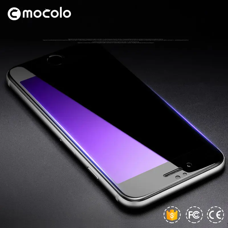 Mocolo 3D Анти синий протектор экрана для iphone 7 Plus 0 26 мм Полное покрытие 9 H закаленное