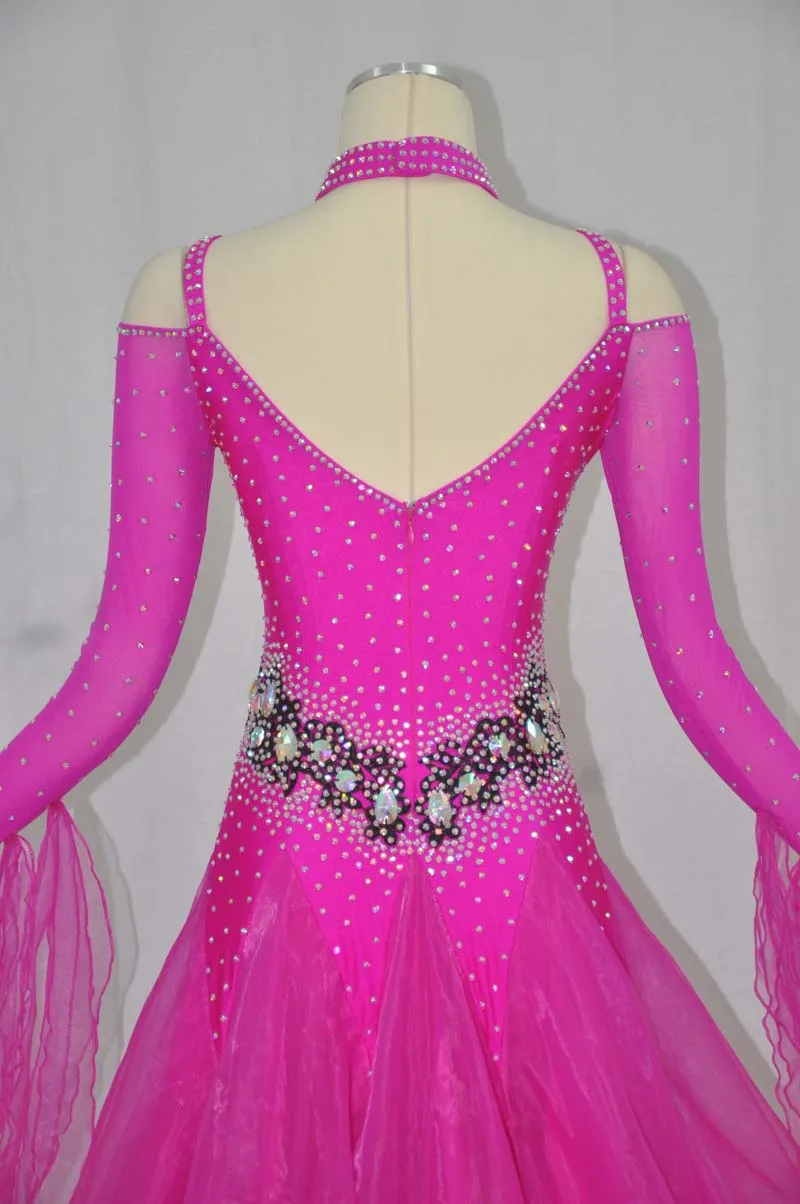 Женское платье для Бальных соревнований Новое поступление 2021 розово красная