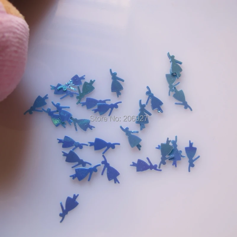 Женская модель 20 дюймов милая Лазерная синяя танцующая девушка дизайн ногтей