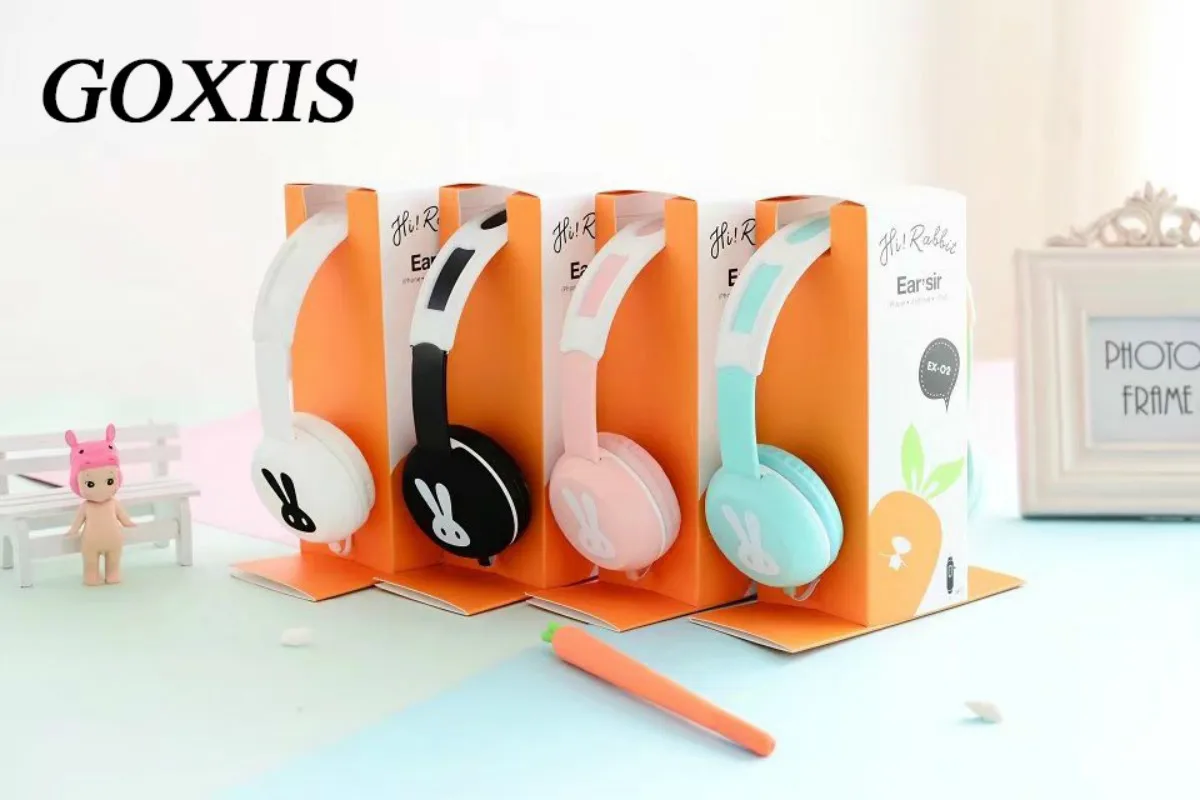 GOXIIS милые наушники ярких цветов Наушники Hi-Fi студент стереомикрофон мобильный