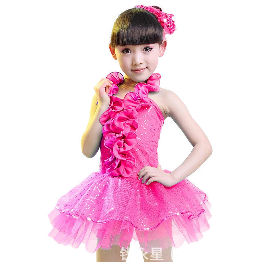 Girls Dance Dress White/Yellow/Blue/Rose Samba Fitness S-XXXL Latin Ballroom Dresses Kids 2018 New Children Party | Тематическая
