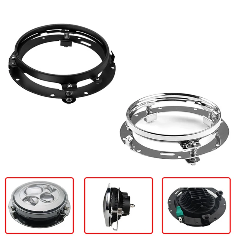 

40w 7 Inch LED Halo Headlight & 4.5 Inch Fog Light For Electra Glide Touring FLHR FLHT Motorcycle Parts 7" Bracket