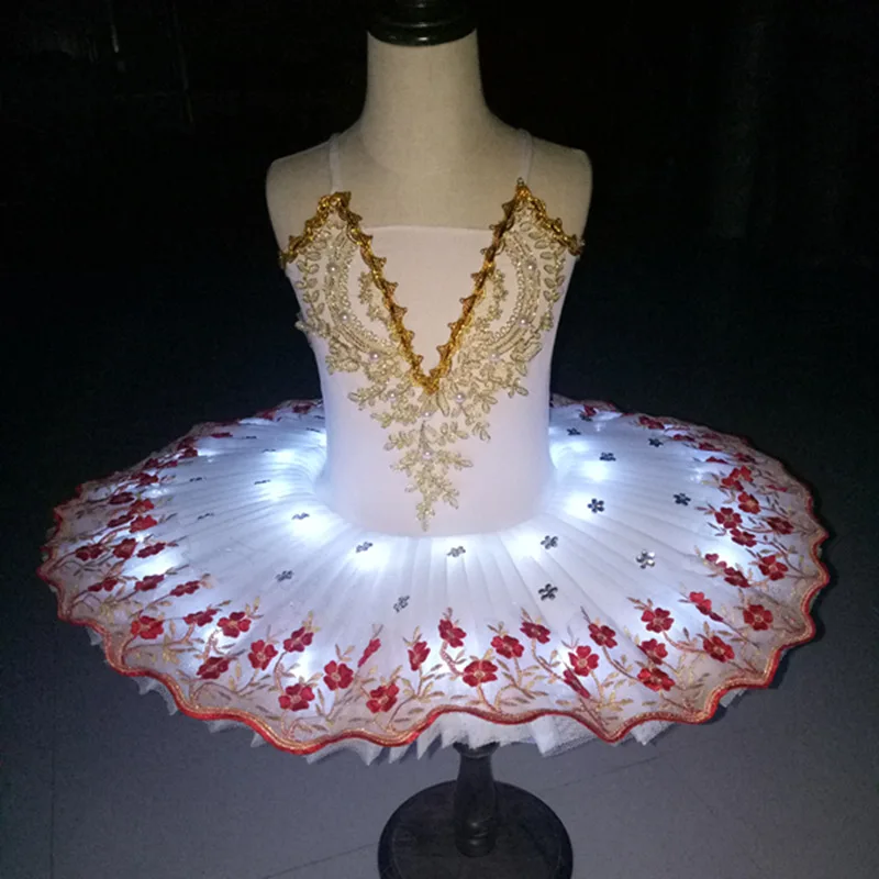 Детская балетная пачка с цветком сливы профессиональный светодиодный костюм