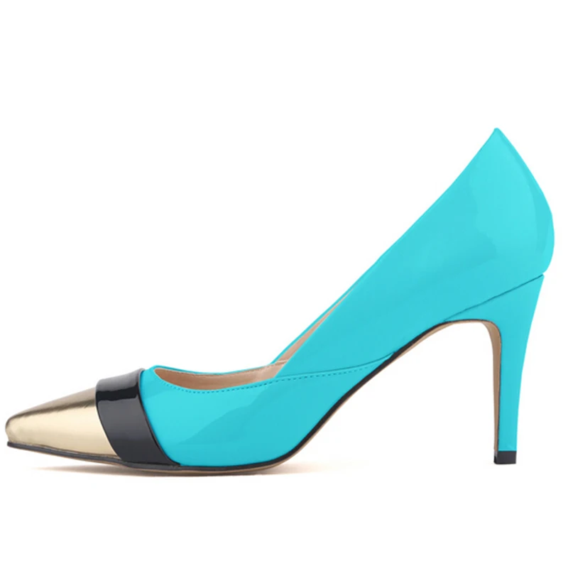 Nice European And American Fashion Shoes Woman With Pointed Fine High Heels Ms. Spell Color Coat Of Paint W863 | Обувь