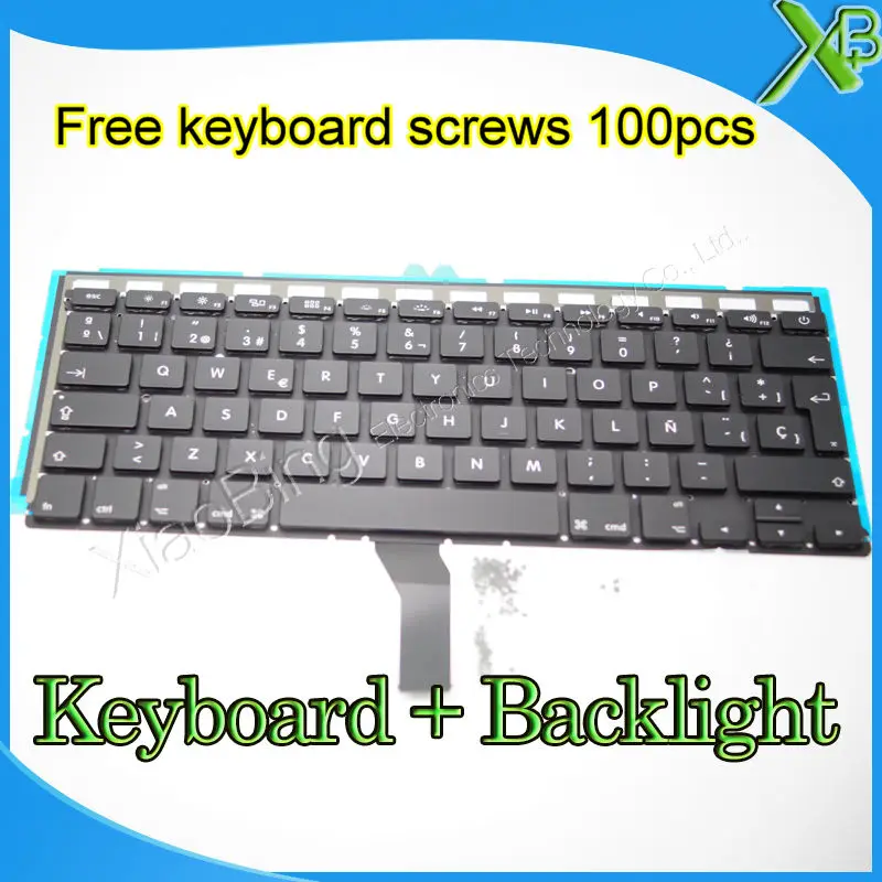 Brand New SP Spanish keyboard+Backlight Backlit+100pcs keyboard screws For MacBook Air 13.3&quot A1369 A1466 2010-2015 Years | Компьютеры
