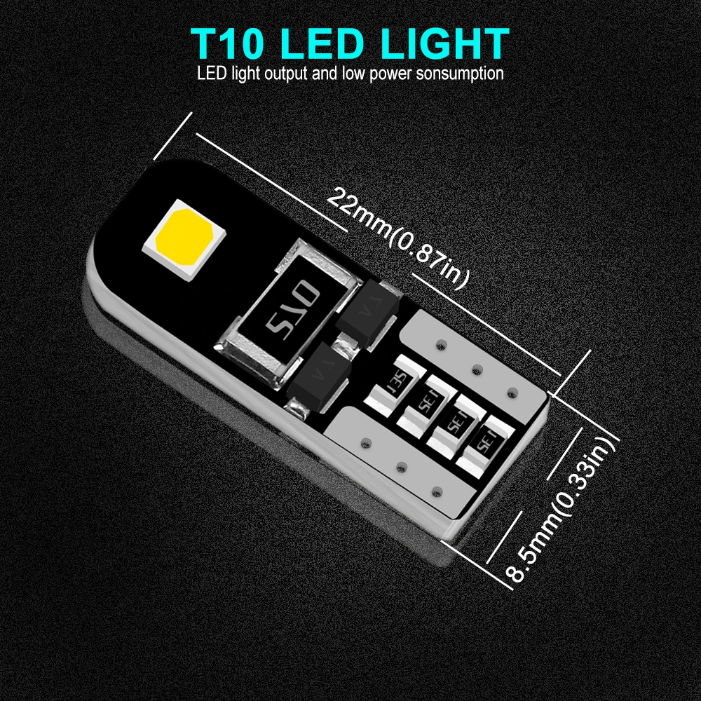 Светодиодсветодиодный лампа GEETANS 10X T10 W5W для салона автомобиля smd 5730 12 В 168 194 2825