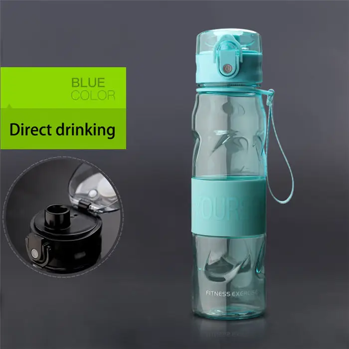 direct blue Модная бутылка для воды герметичные портативный спортивные бутылки для воды пластик походный чайник пеший Туризм напиток бутылка фитнес чайник 600 мл - Цвет: direct blue