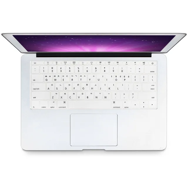 White Американский корейский мягкий силиконовый чехол-клавиатура для MacBook New Pro 13 дюймов A1708(версия без сенсорной панели) для Macbook 1" A1534 - Цвет: White