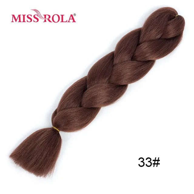 Miss Rola, 100 г, ультра большой Плетеный вязаный крючком, волосы для наращивания, 1 шт., 89 цветов, Ombre, синтетические, на крючках, косички, цвет волос - Цвет: NC/4HL