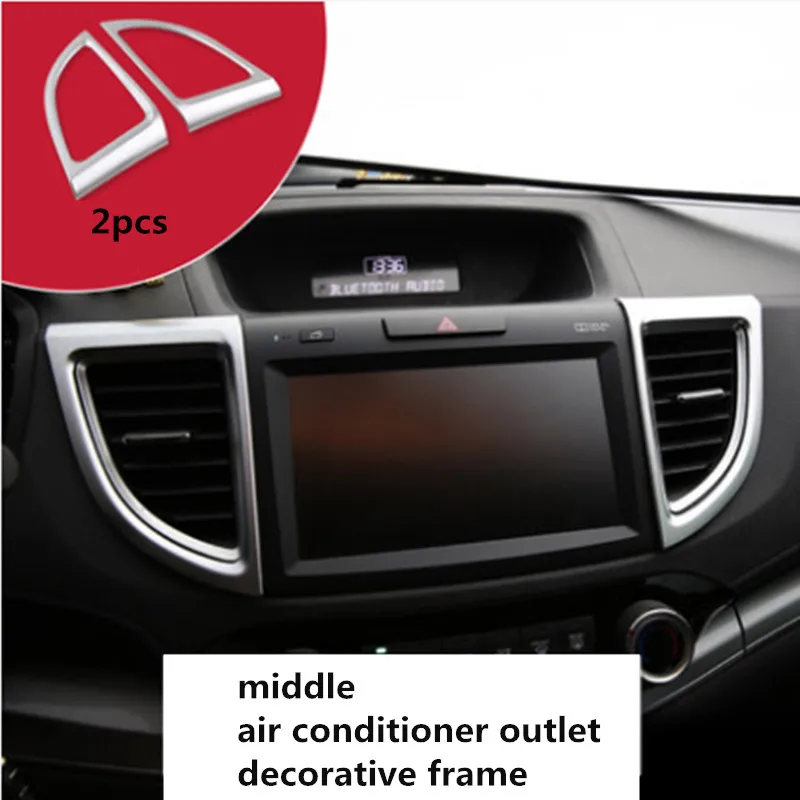 2pcs Для Honda CRV CR-V 2012- Автомобильный Центральный консольный переключатель крышка кнопки кондиционера выход вентиляционные крышки аксессуары - Название цвета: 2pcs
