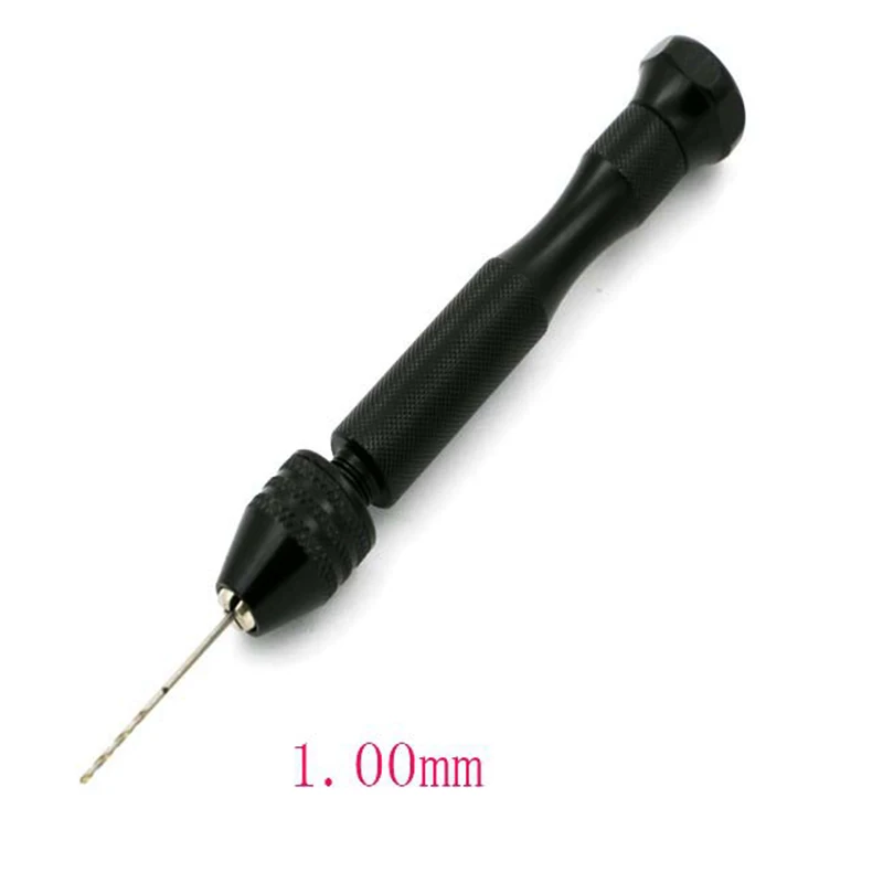 

Mini Manual Aluminum Hand Drill With Keyless Chuck 10Pcs Twist Micro Drill Bit Woodworking Drilling Rotary Tools