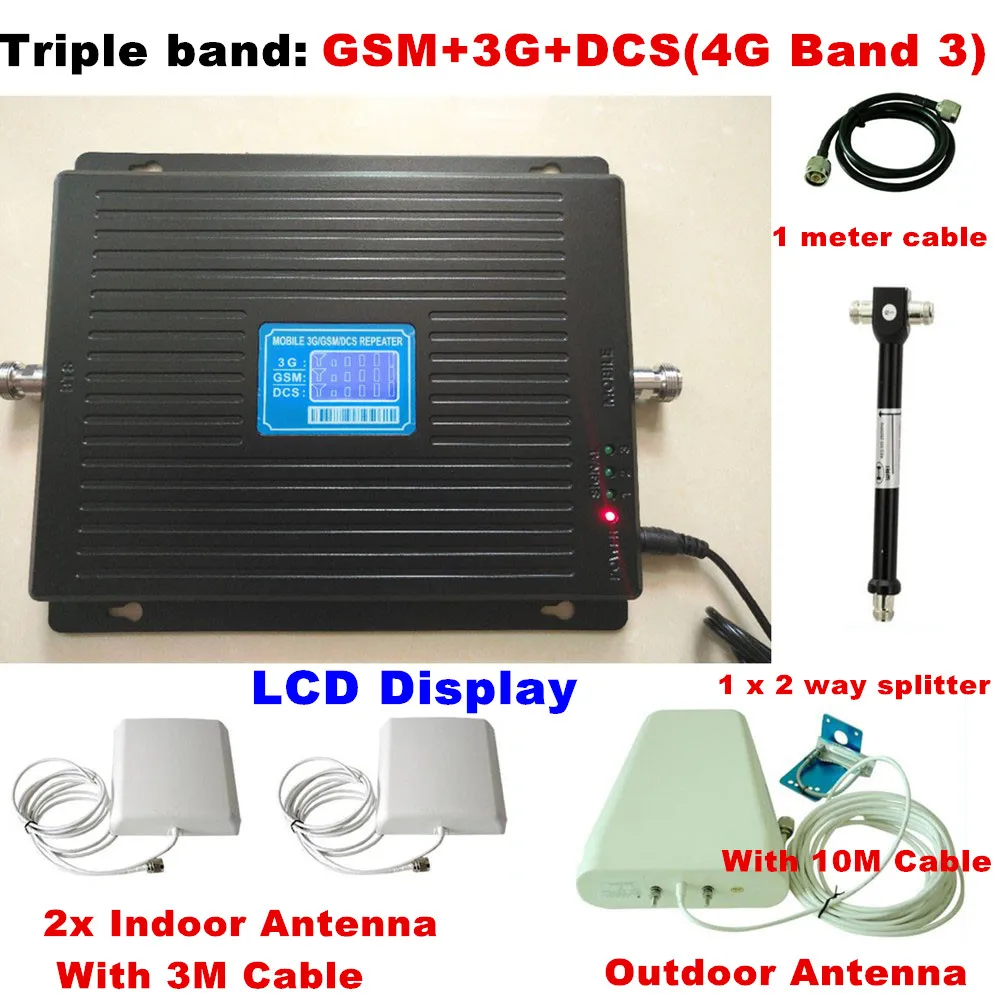 2G 3G 4G GSM 900 2100 LTE 1800 трехдиапазонный повторитель сигнала мобильного телефона