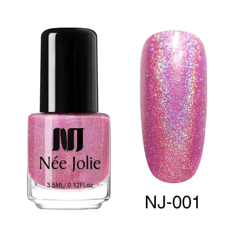 3.5ml Holo NJ-01 Матовый лак для ногтей NEE JOLIE 65 цветов 8/7. 5/3. 5 мл стойкий лак для ногтей Быстросохнущий лак для ногтей с голографическим эффектом - Цвет: 3.5ml Holo NJ-01
