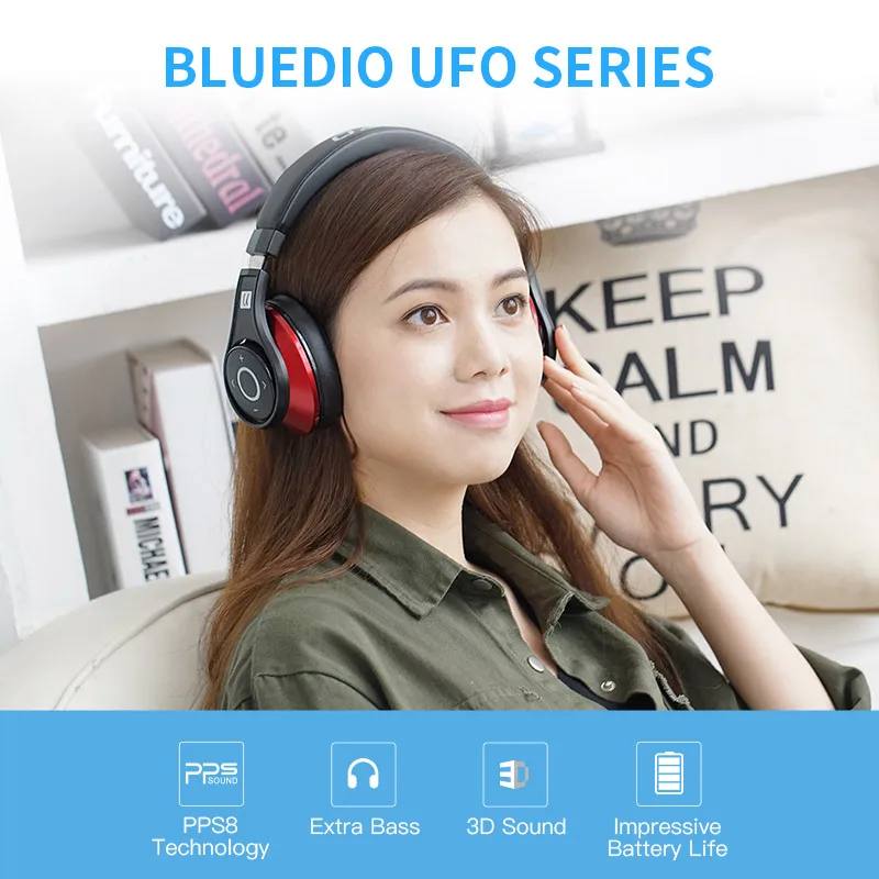 Bluedio U (UFO) Bluetooth наушники стерео с встроенным микрофоном 3Д музыкальный звук 8