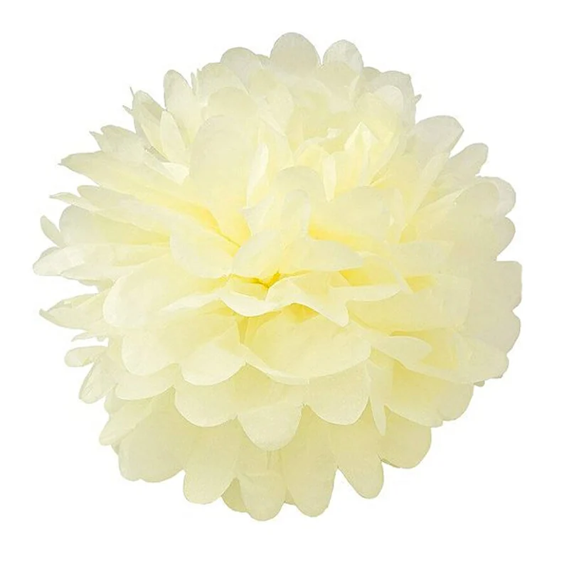 Ivory FENGRISE Pom Poms 1 шт. 30 см бумажные шарики из искусственных цветов Свадебные украшения вечерние товары для дома автомобильные декоративные - Цвет: Ivory