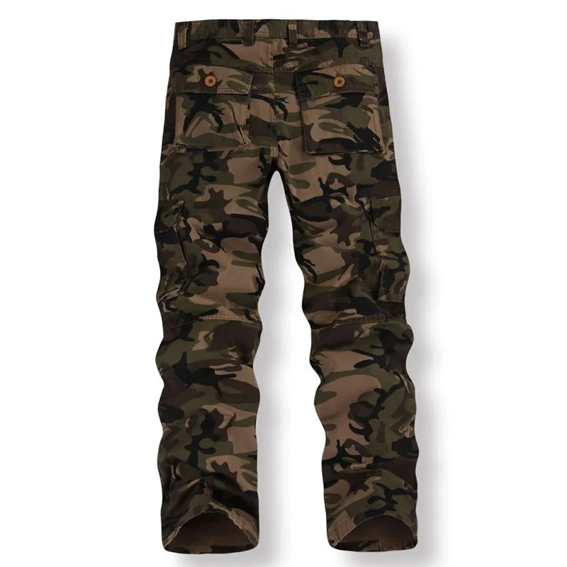 Брюки-карго мужские камуфляжные с несколькими карманами размера плюс | Спорт и
