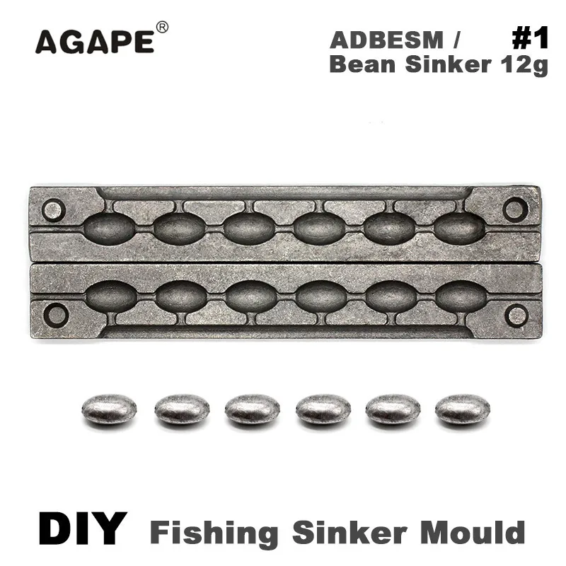 AGAPE DIY рыболовные бобовые грузила прессформы ADBESM/#1 бобовые грузила 12 г 6 полостей