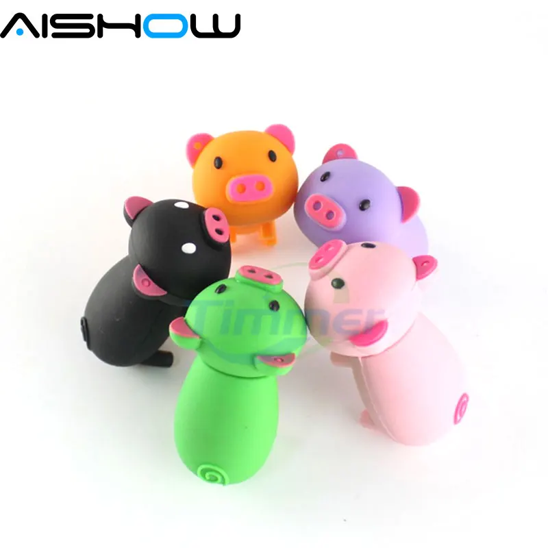 Lovely mini Pig USB Flash Drive cute animal pen drive Gift cartoon pendrives 4GB 8GB 16GB 32GB 64GB memory stick Wholesale | Компьютеры и