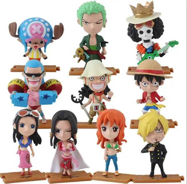

Фигурки героев аниме Luffy Zoro Nami Robin Chopper Sanji, коллекционные игрушки, 10 шт./лот
