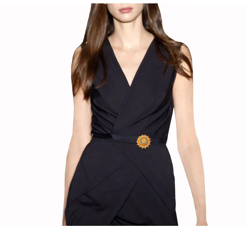 Женская Брошь в виде подсолнуха со стразами | Украшения и аксессуары