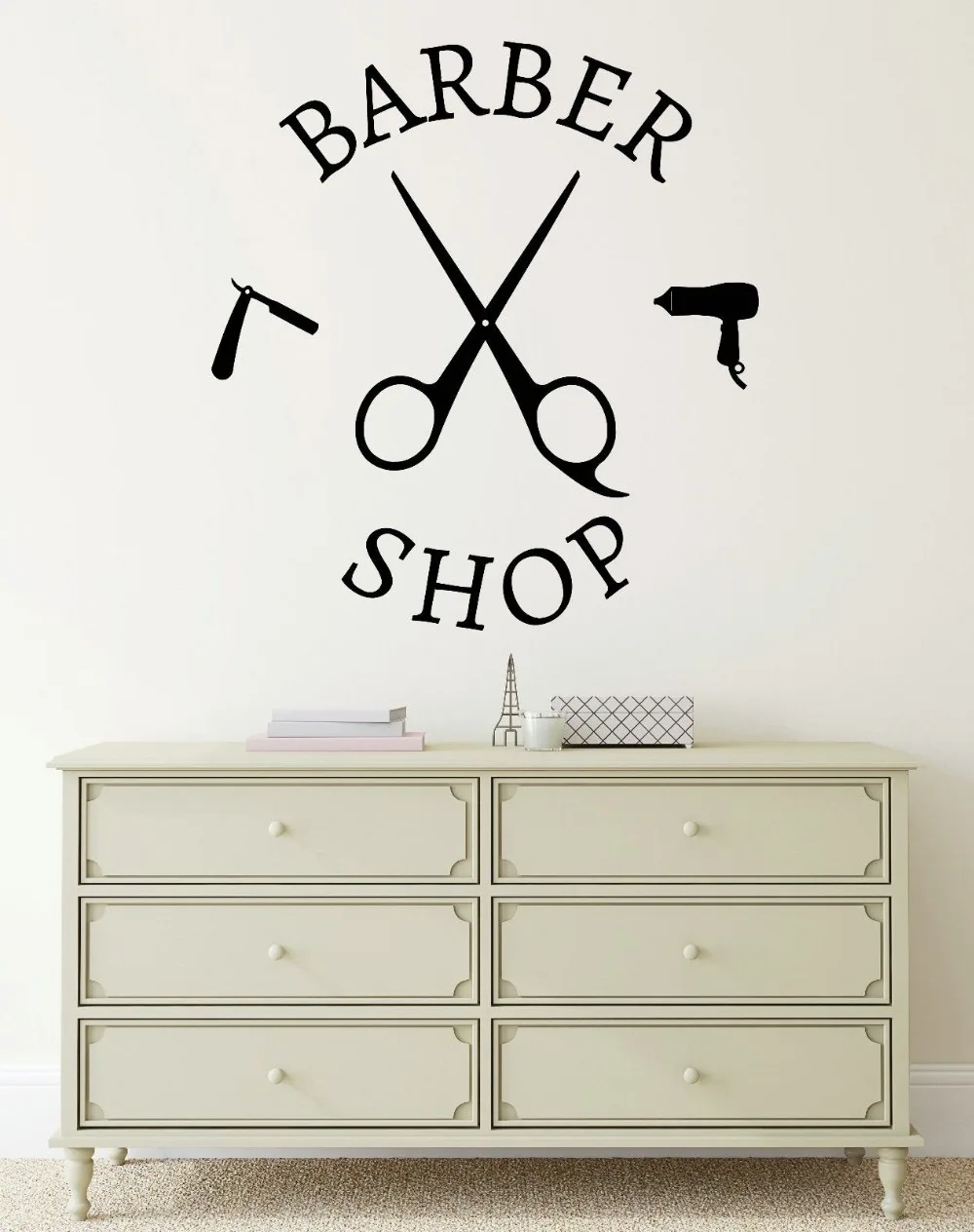 

Wall Decal Barber Shop Salon Hair Stylist Tools Hairdresser Vinyl Mural