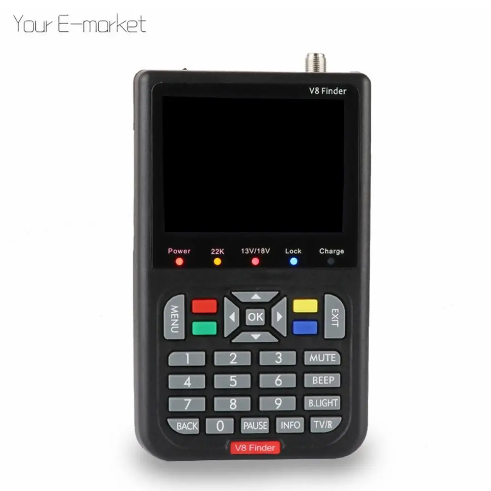 Satxtrem DVB-S2 V8 Finder HD цифровой спутниковый Finder Meter SatFinder Full 1080P FTA 3,5 дюймов ЖК-дисплей для приемник спутникового сигнала - Цвет: Black Color