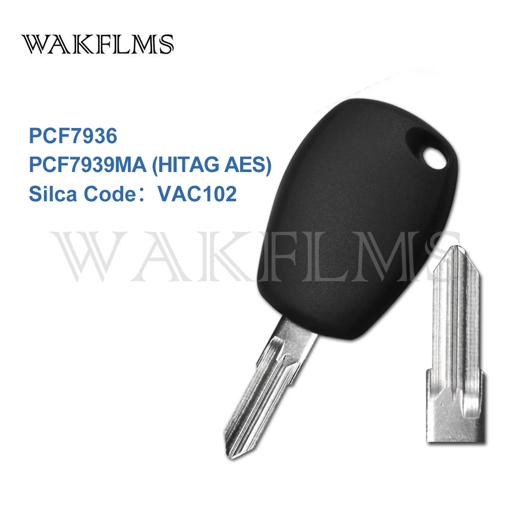 2 шт. ключ транспондера для Renault Logan Sandero Duster с 7939MA HITAG AES Chip VAC102 blade No Mark 2 шт