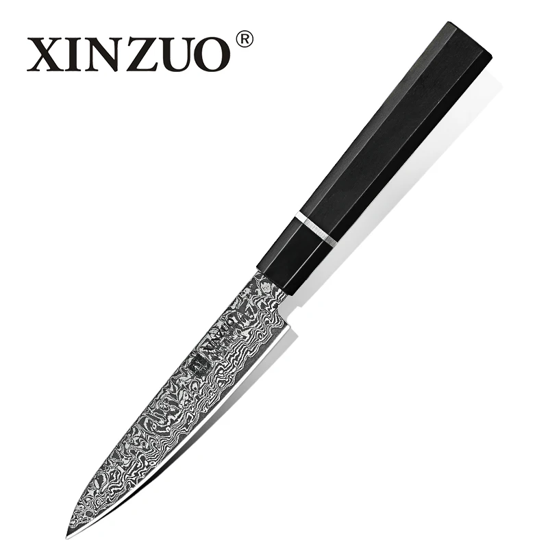 XINZUO 5 ''дюймовый дамасский стальной Универсальный нож из нержавеющей стали