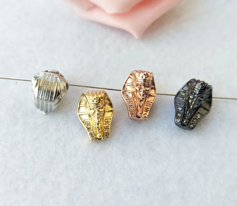 

10 Pcs CZ zircon crystal Micro pave Connector Egyptian pharaoh Spacer Beads DIY Making Bracelet necklace Jewelry Finding BD246