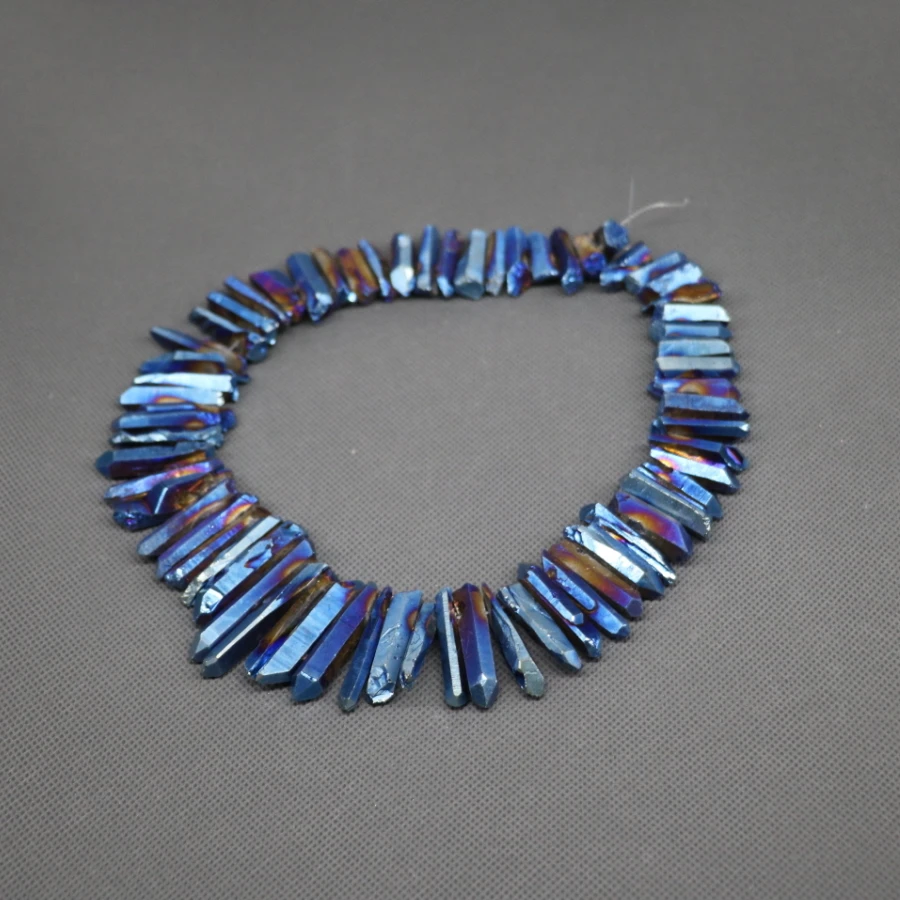 15 5 дюймов/нить длинная кристальная отделка столба синий цвет кристалл точечный