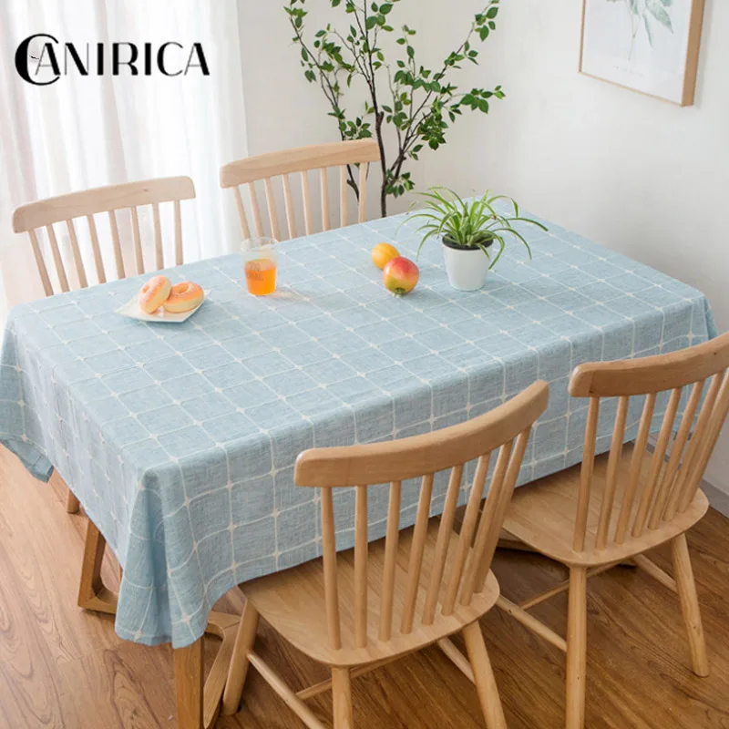 Скатерть CANIRICA уникальный льняной дизайн в полоску Стильная современная ткань