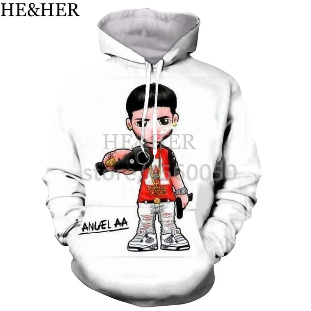 

Anuel Aa cool 3D printed men hooded hoodie sweatshirt fashion graphic hoodie casual streetwear pullover hoodie