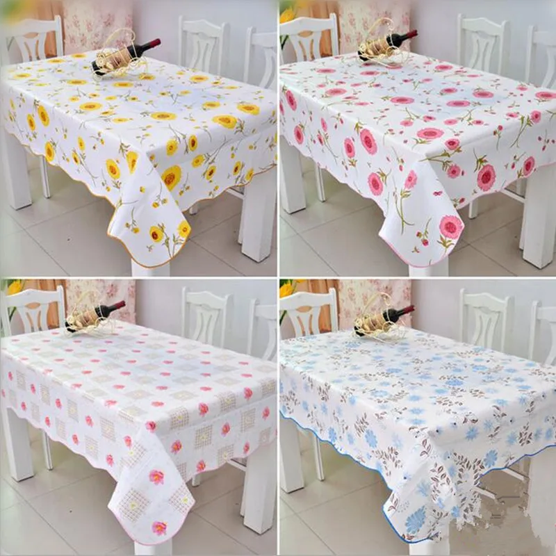 

1Pcs 106x152cm New Fashion PVC European Rural thickening Printing tablecloth waterproof and oil tablecloth Tea table cloth