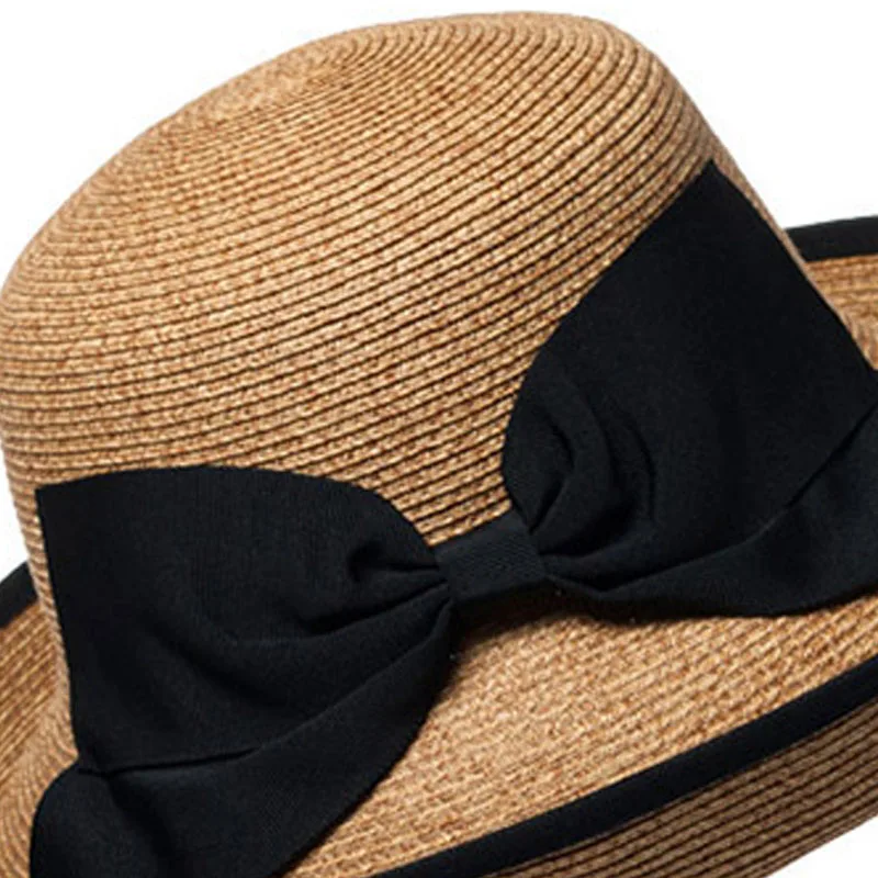 Женские соломенные шапки FS летняя пляжная Складная широкополая шляпа с кантом