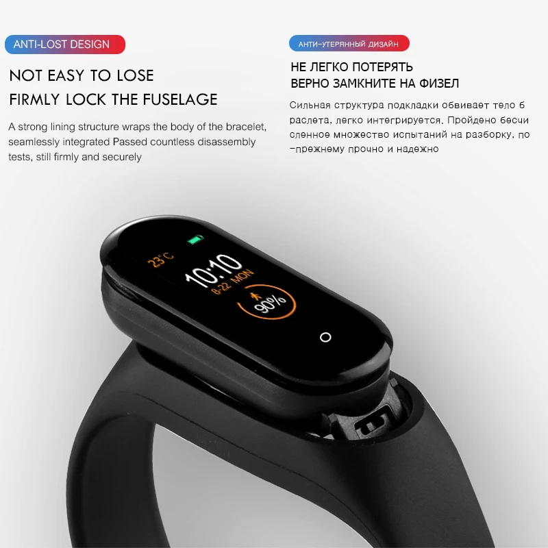 

New M4 Smart Band Color Screen Wristbands Fitness Tracker Health Heart Rate Blood Pressure Monitor Bluetooth Sports Bracelet