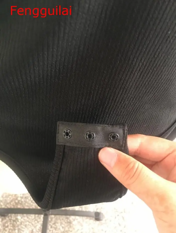 

Fengguilai Autumn Black Long Sleeve Bodysuit Winter 2018 Elegant Turtleneck Body Femme Sexy Strapless Hollow Out Bodycon Bodysui