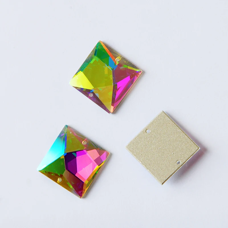 2308TH AB Sewing Rhinestones Sew On Stones Crystal Strass Square Rhinestone Flatback For Garment Jewelry Decorations | Дом и сад