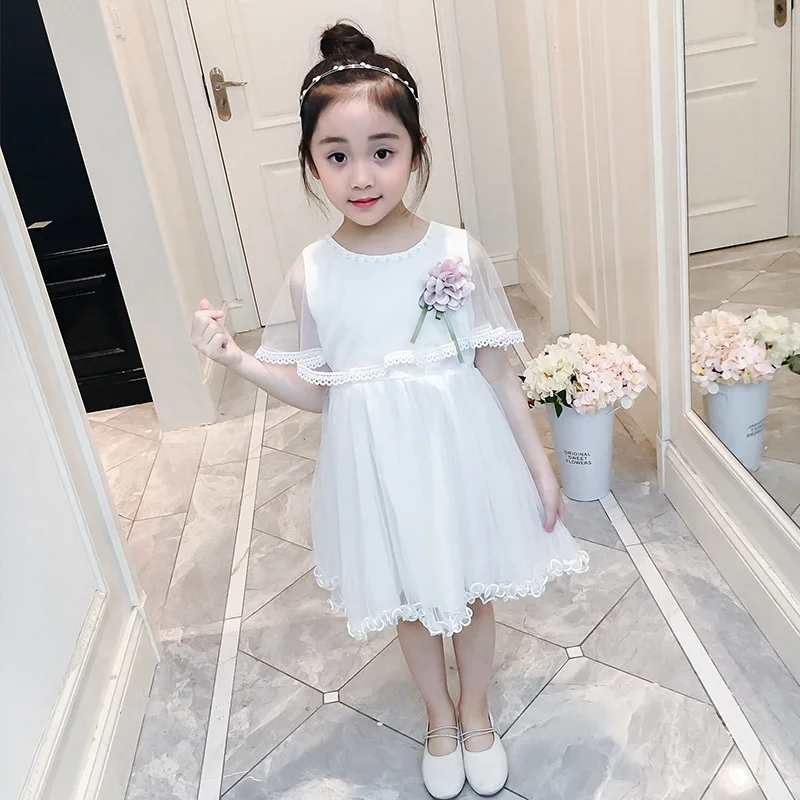 Teenager Shawl Princess Dress Summer Solid Lace Wedding Party Dresses Baby Girls Clothes Children Clothing 2018 Toddler Kids | Детская