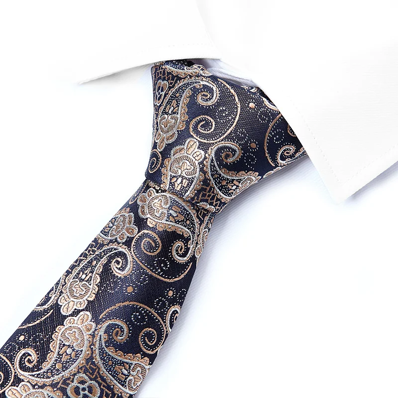 Brand Blue Striped Tie Mens Wedding Party Printing Tie Fashion Business Tie
