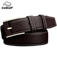 cukup brand luxury design 4 0cm wide cowhide belts for men male pin leather top quality western style trousers belts 2018 nck422
