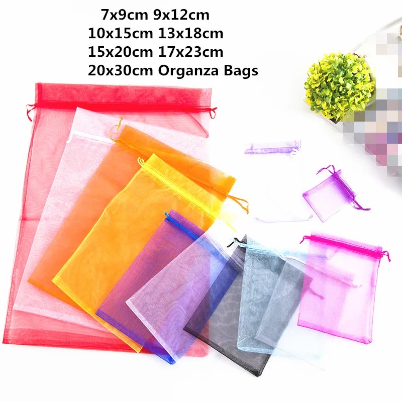 

10pcs 15x20 17x23 20x30 Organza Bags Jewelry Packaging Bags Wedding Birthday Party Decorations Kids Drawable Gifts Bags Pouches