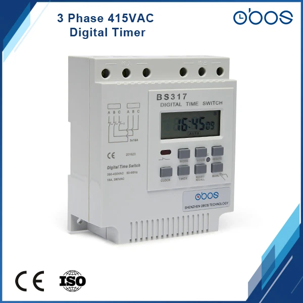 Новый трехфазный микрокомпьютер 415VAC 25A таймер цифровой с 16 раз ВКЛ/ВЫКЛ в день