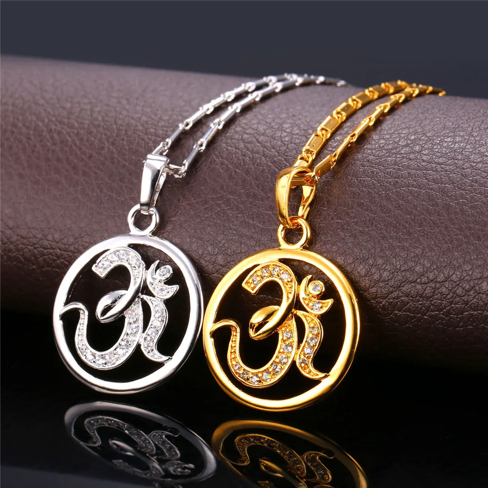 Индуизм ювелирные изделия индуизма амулет кулон для женщин/мужские золотистые