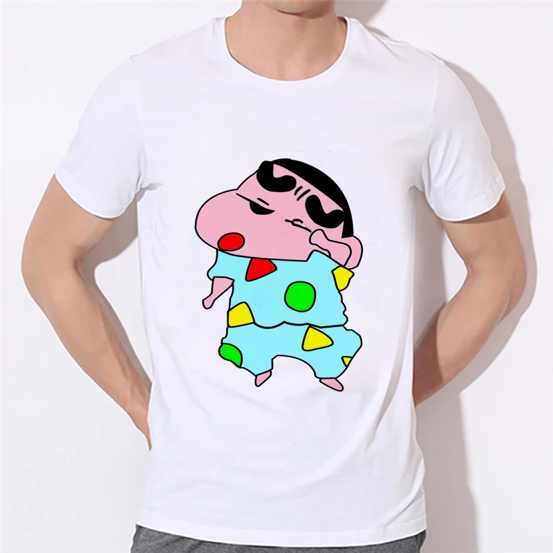 2020 летний мужской топ забавная футболка милая мультяшная Crayon Shin Chan and dog топы в