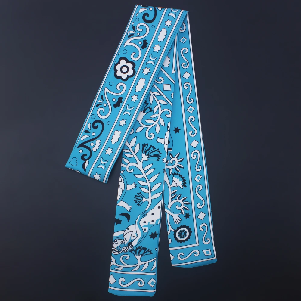 Женский шелковый шарф с принтом Foulard Femme Soie De Marque Luxe новый брендовый облегающий на