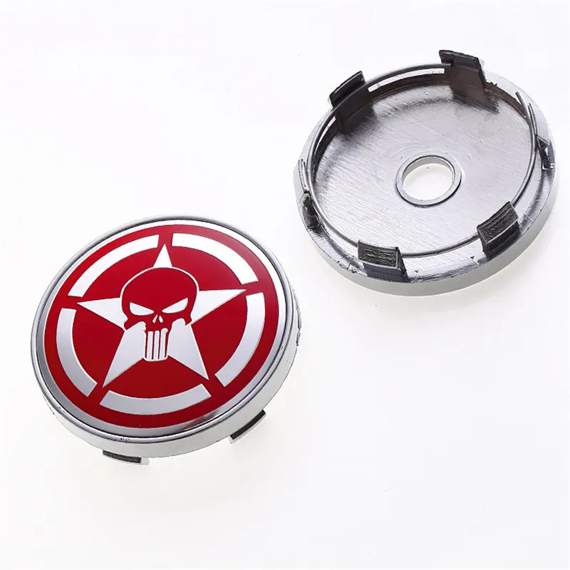 4PCS red black wheel cap cover styling Punisher 60mm modified hub center caps for alfa romeo honda volkswagen ford hubcaps | Автомобили и