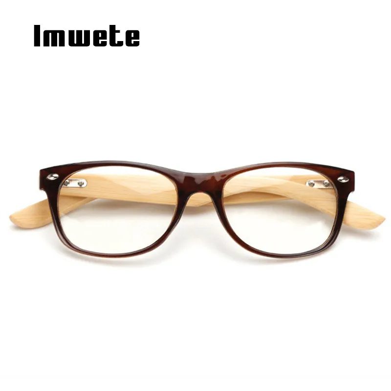 Imwete, мужские деревянные очки, прозрачные линзы, деревянные ноги, близорукость, оптические очки по рецепту, женские, мужские, винтажные, бамбуковые, с заклепками, очки для глаз