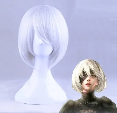 Only Wig Новая игра Nier Automata Косплей Костюм йоркха 2B сексуальный наряд нарядное платье костюмы на Хэллоуин для женщин S-XXL - Цвет: Only Wig